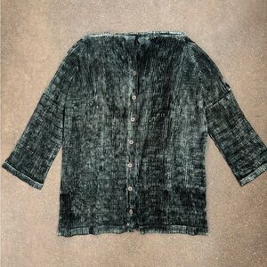 Vintage Y2K 90’s Issey Miyake pleated top shirt blouse pleats please Japan VTG